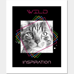 Cat Wild Nature Animal Illustration Art Drawing Posters and Art